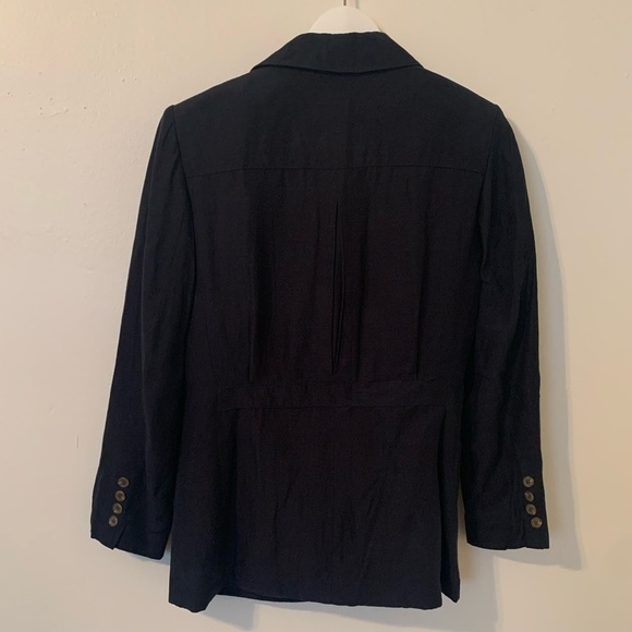 Ralph Lauren Silk & Linen Navy Blue padded Shoulder Blazer - Picture 5 of 7